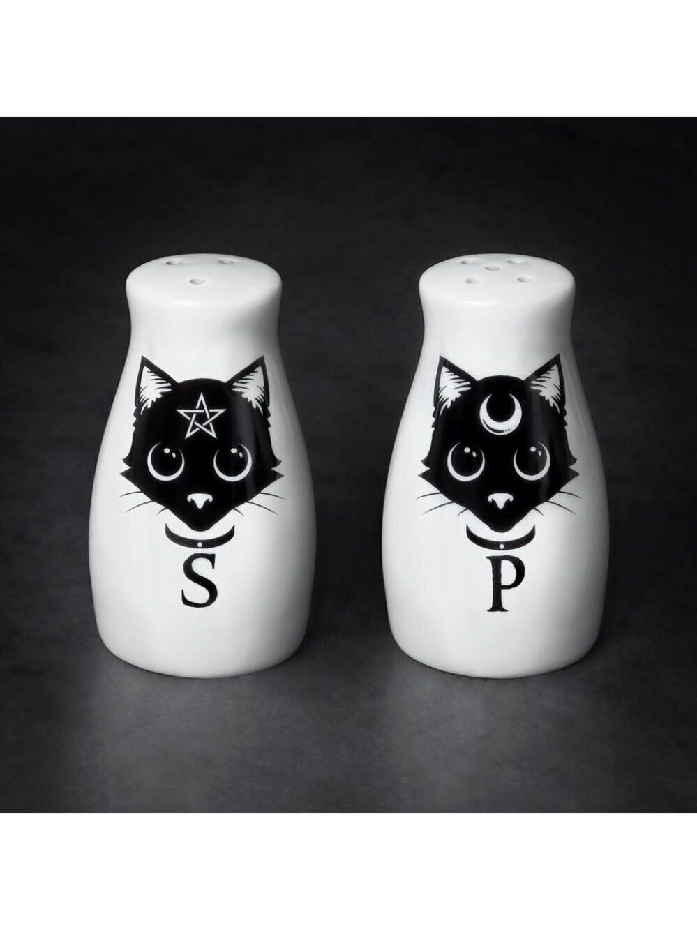 New! Alchemy Of England Black Cats Salt & Pepper Set